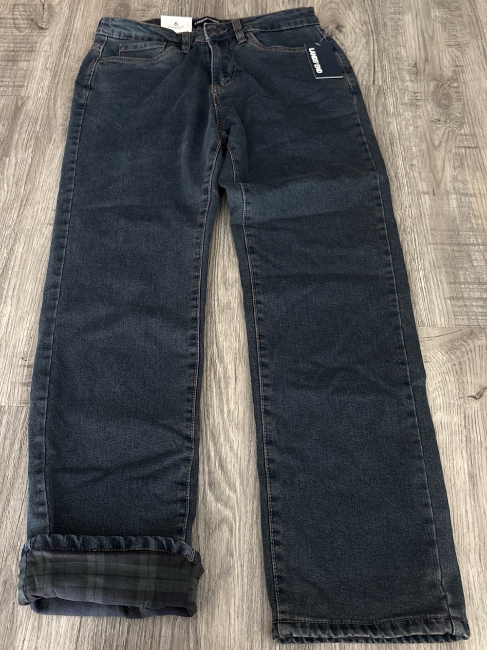 Lands' End Women's Flannel Lined Staight Jeans Size 6 NWT